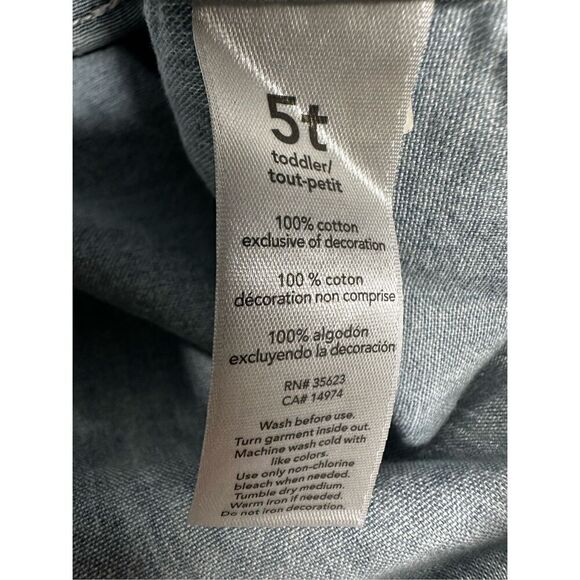 Carter's Boys'  Chambray Short Sleeve Woven Button Down Shirt Top 5T Cotton - Picture 6 of 8